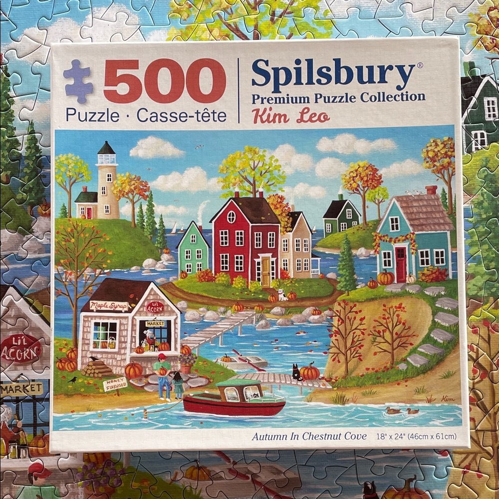 Spilsbury Autumn in Chestnut Cove Village Scene Jigsaw Puzzle 500 Pieces